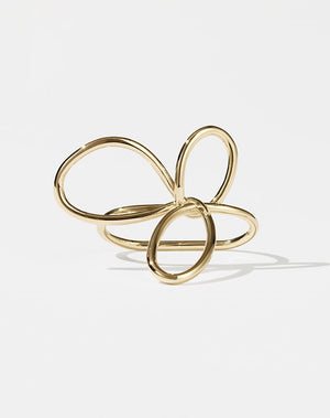 Flower Double Ring | 23k Gold Plated