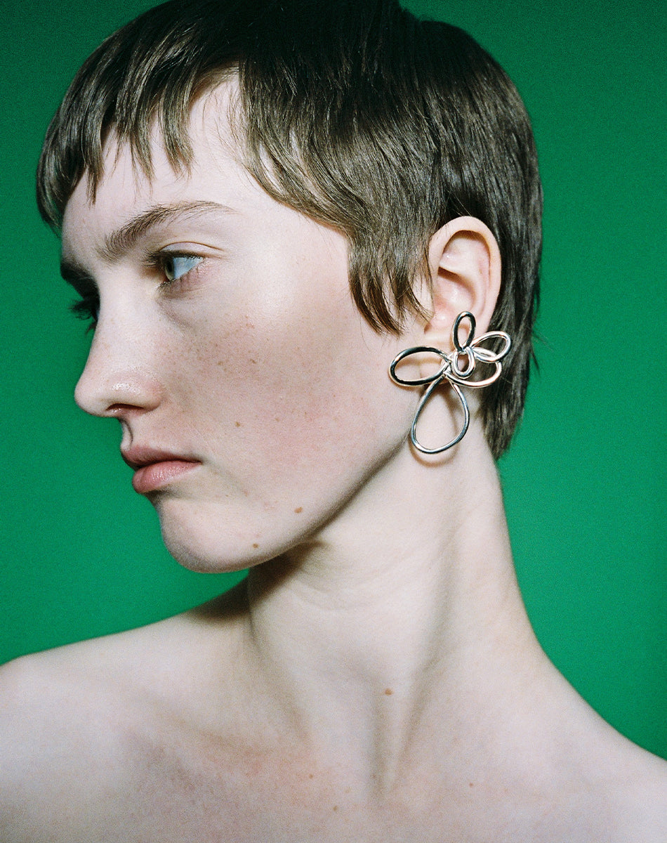 Flower Earrings Oversized | Sterling Silver