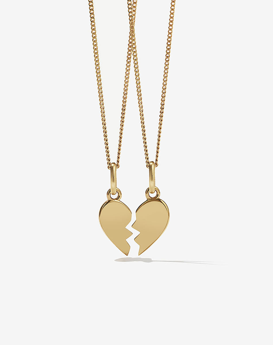 Gold broken store heart necklace