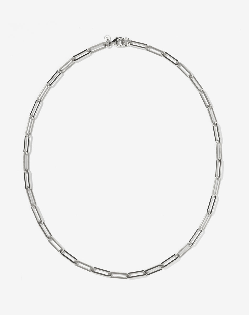 Paperclip chain online necklace silver