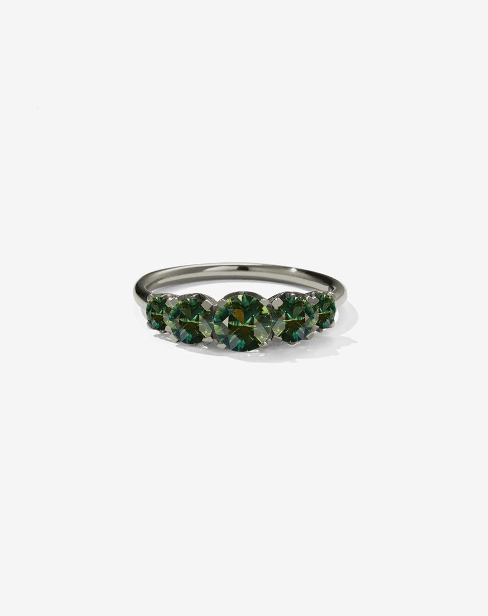 Green and white sale stone ring