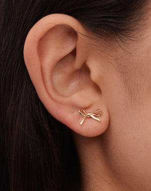 Bow Stud Earrings Small | 9ct Solid Gold