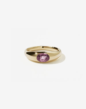Claude Ring with Stone | 23k Gold Plated