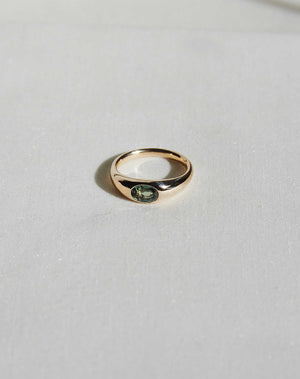 Claude Ring with Stone | 23k Gold Plated