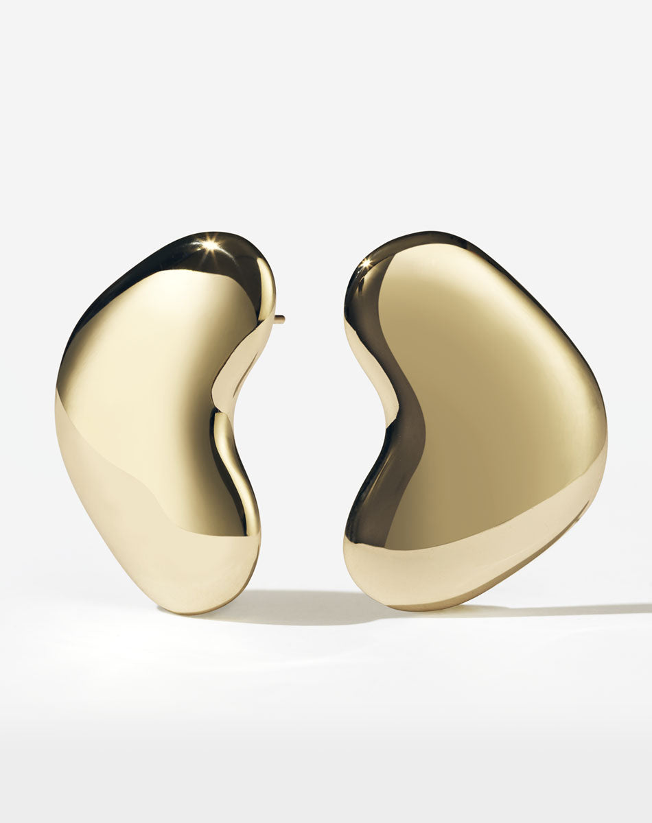 Lava Heart Earrings Oversized | 23k Gold Plated