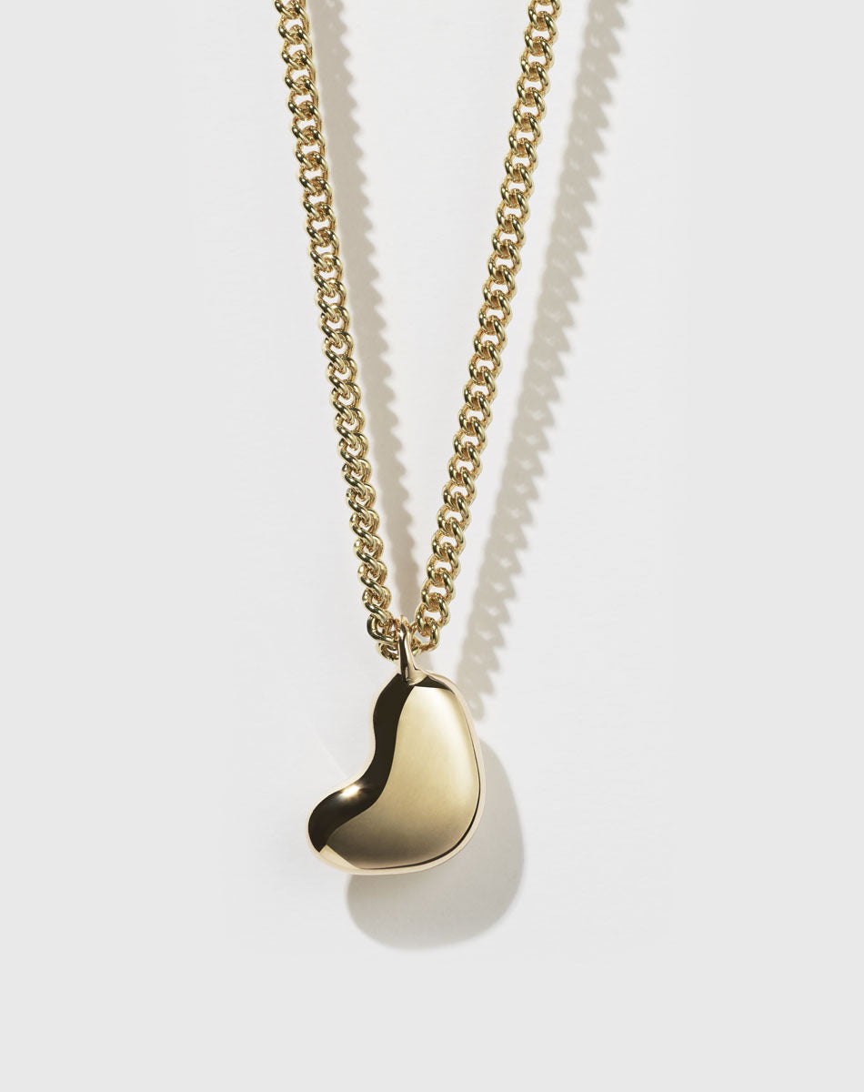 Lava Heart Necklace Small | 23k Gold Plated