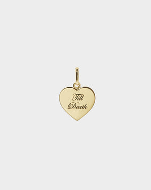 Sweetheart Charm with Till Death Engraving | 9ct Solid Gold