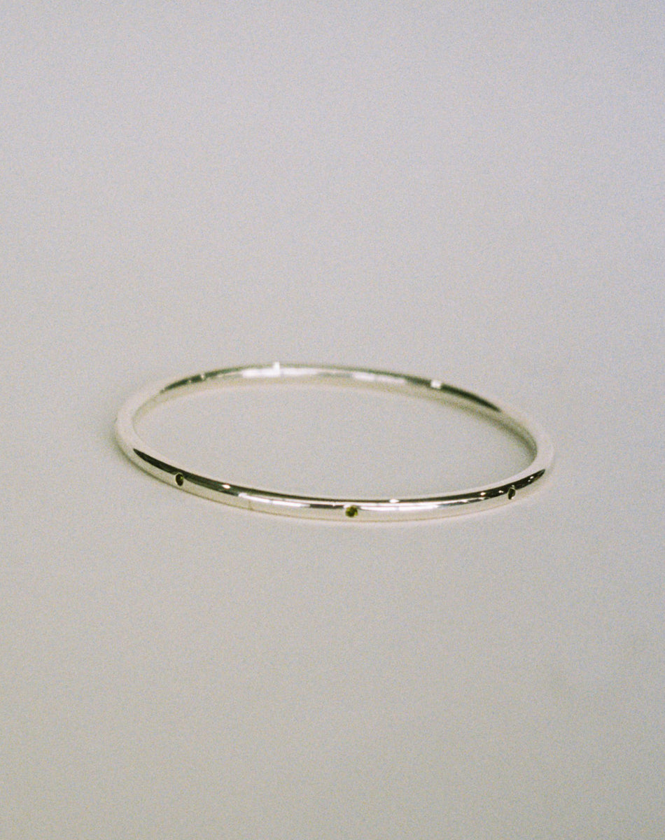 Stoned Bangle | Sterling Silver