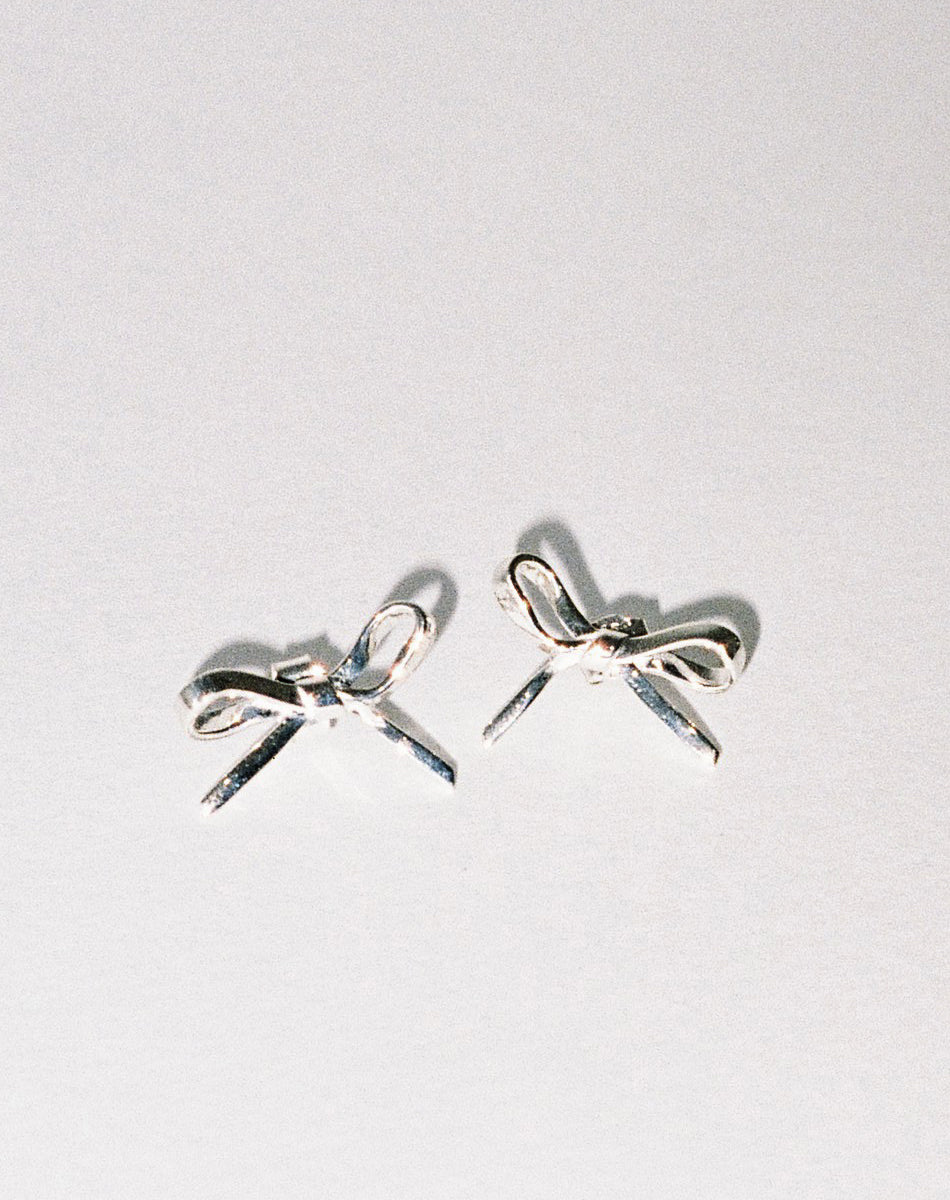 Bow Stud Earrings Small | Sterling Silver