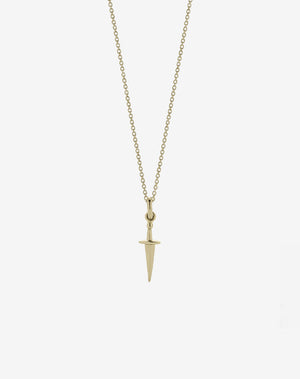 Dagger Charm Necklace | 23k Gold Plated