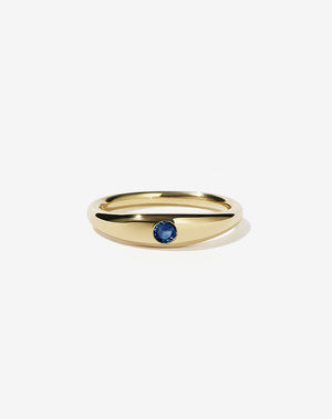 Mini Claude Ring with Stone | 23k Gold Plated