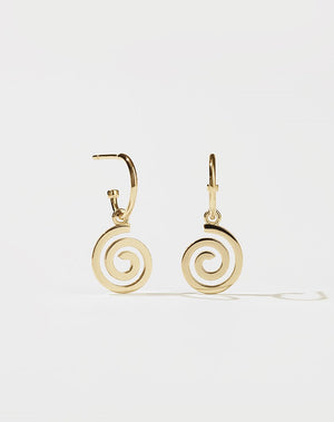 Spiral Signature Hoops | 23k Gold Plated