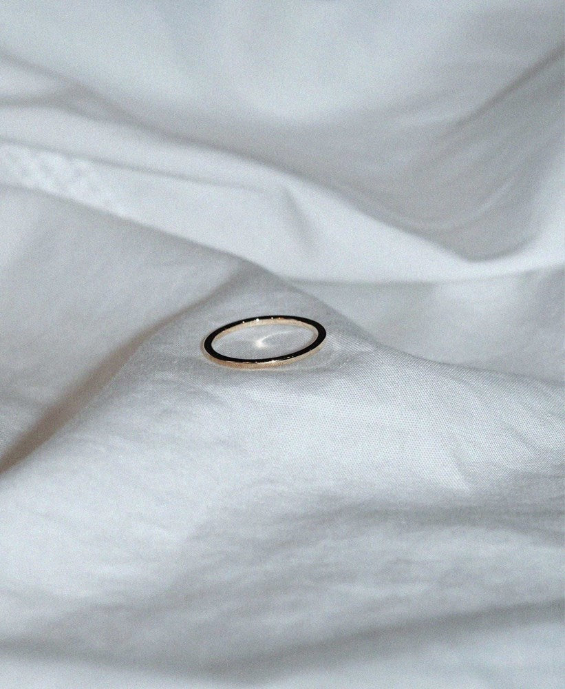 1mm Plain Band | 14ct White Gold