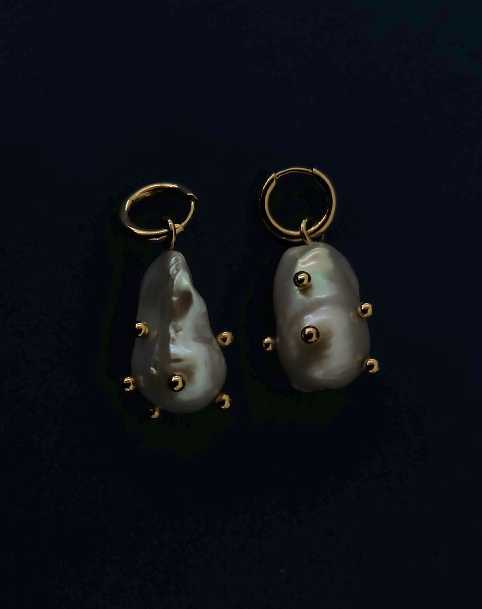 Anemone Pearl Drop Earrings | 9ct Solid Gold