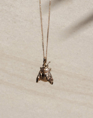 Meadowlark bee charm necklace