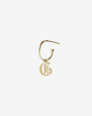 Capital Letter Signature Hoop | 23k Gold Plated