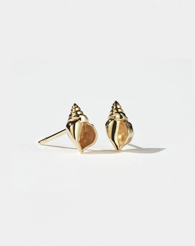 Conch Stud Earrings | 23k Gold Plated