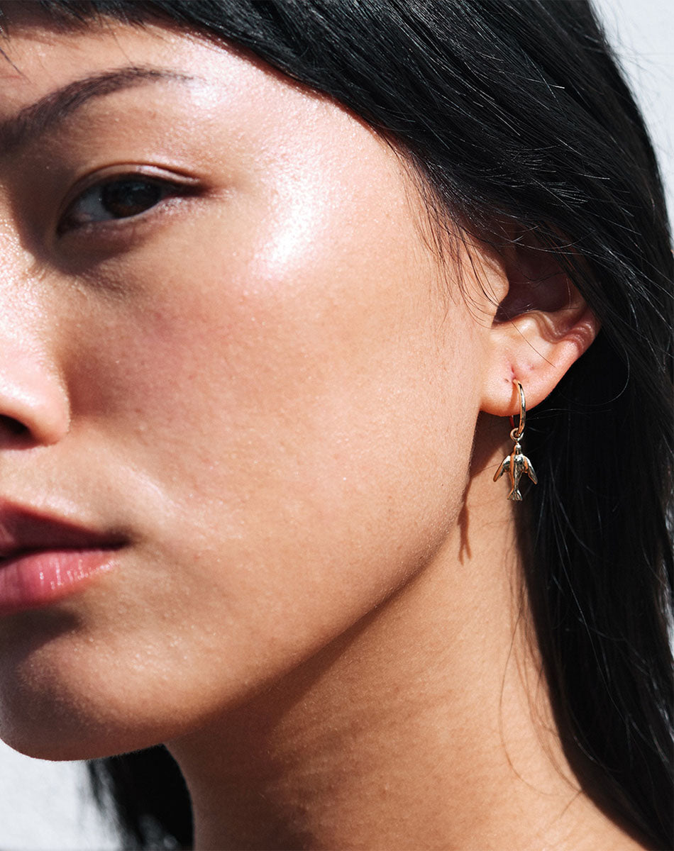 Dove Signature Hoops | 23k Gold Plated