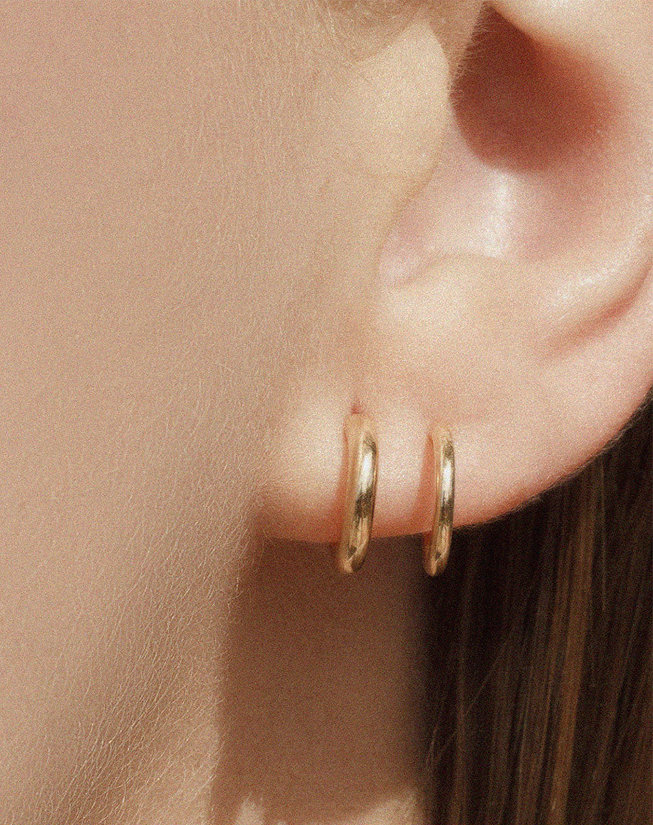 Hera Double Hoops | 23k Gold Plated