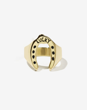 Nell Lucky Ring Oxidised | 9ct Solid Gold