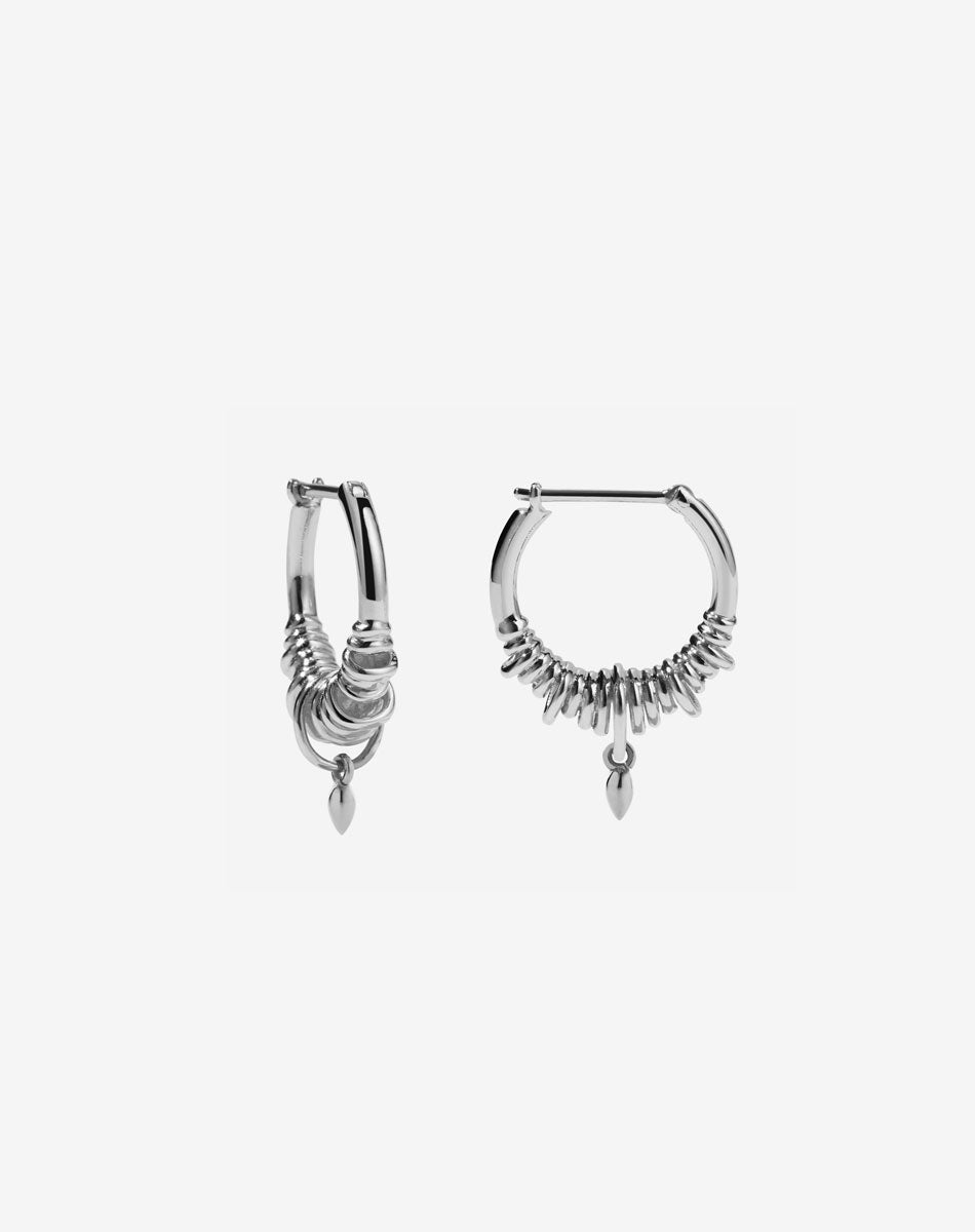 Revival Hoop Charm Earrings Small | Sterling Silver
