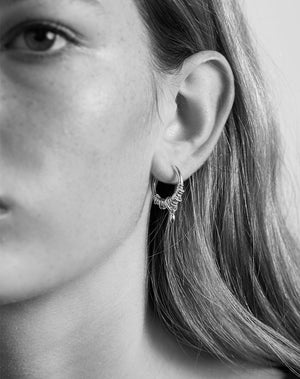 Revival Hoop Charm Earrings Small | Sterling Silver
