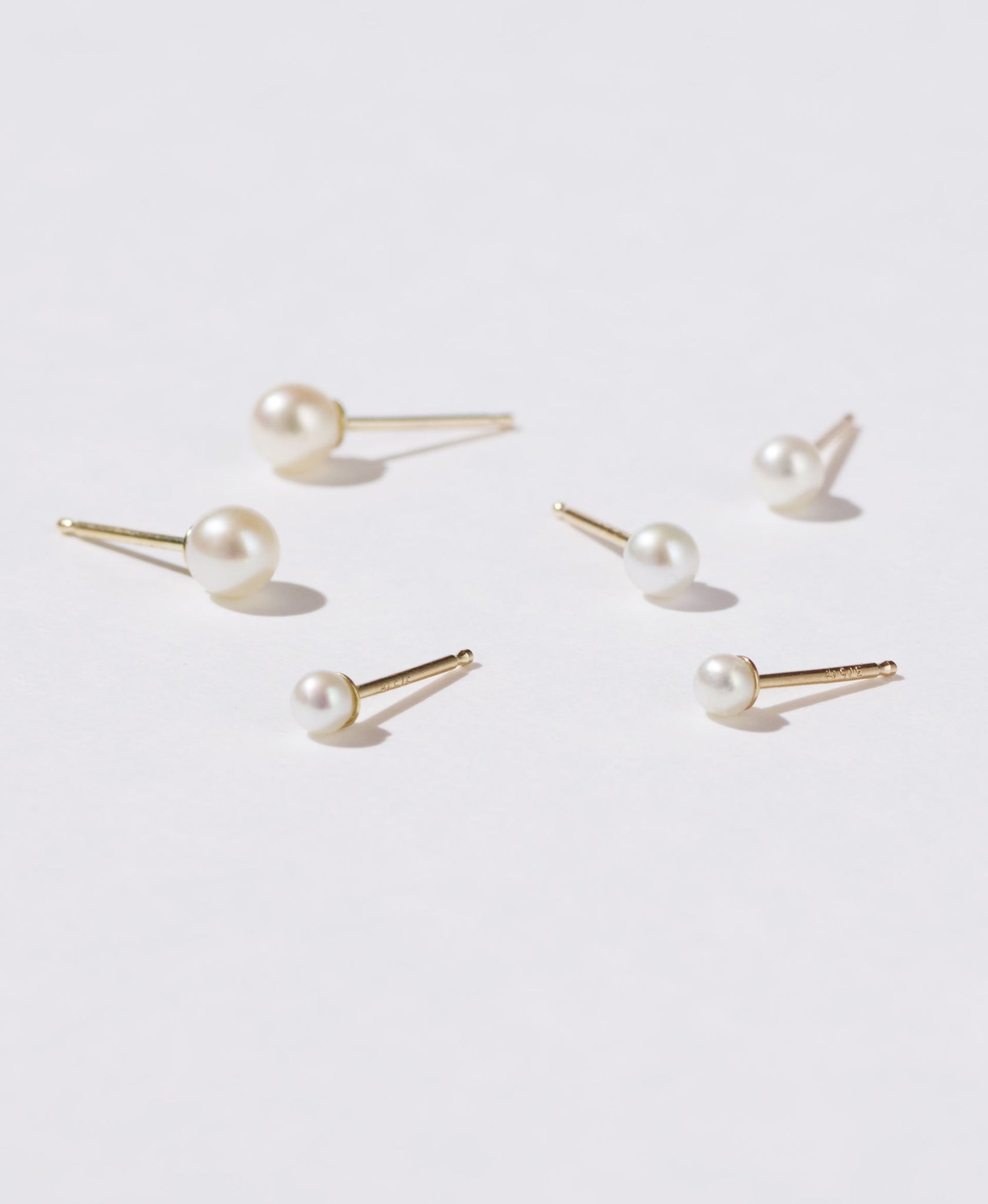 Seed Pearl Stud Earrings Large Single | 9ct Solid Gold