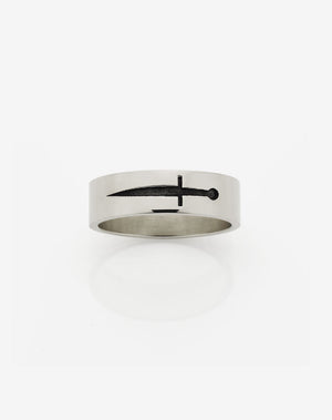 Dagger Band | 9ct White Gold