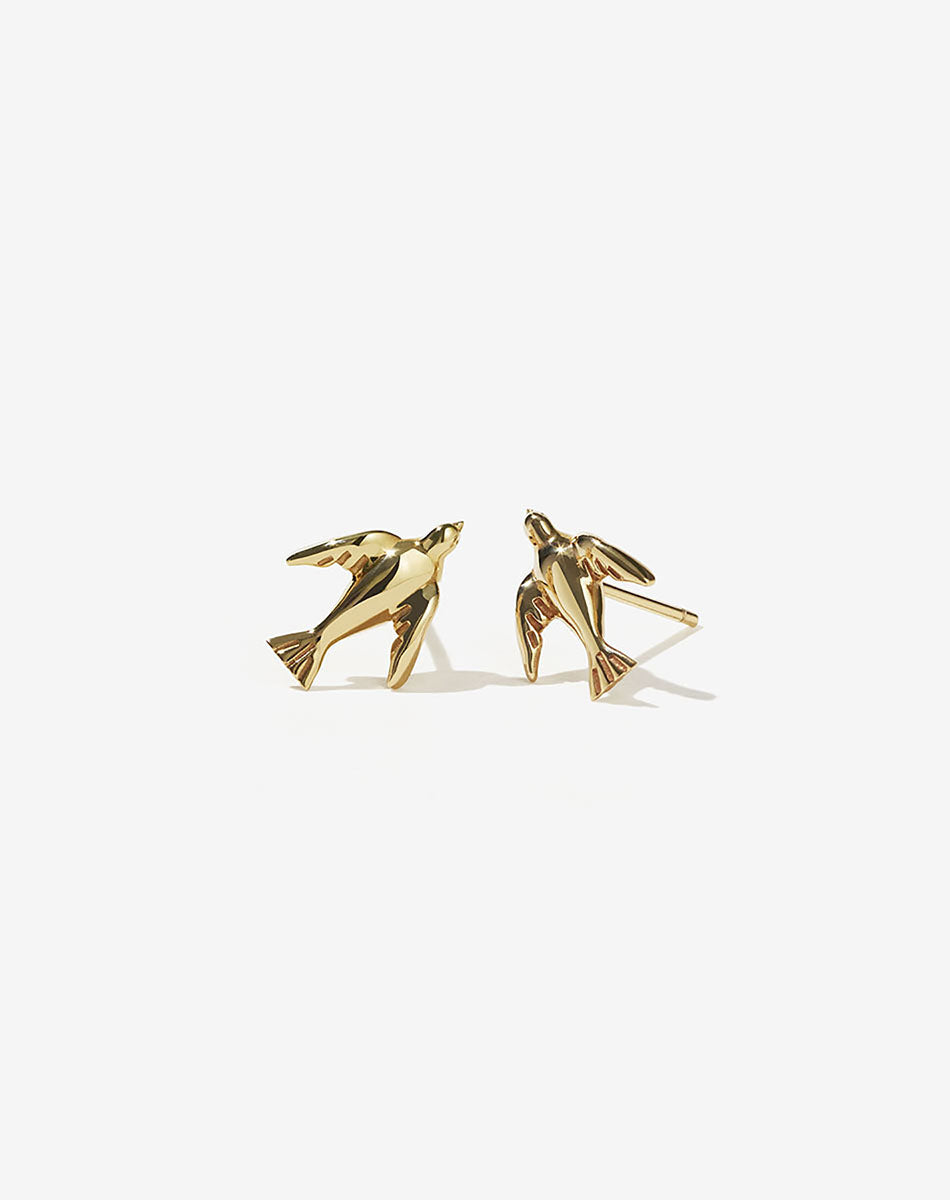 Dove Studs | 23k Gold Plated
