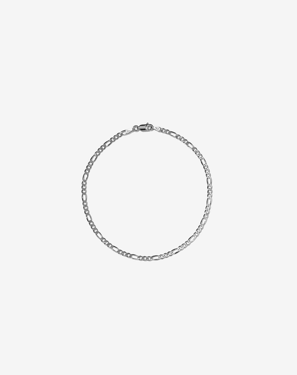 Figaro Fine Chain Bracelet | Sterling Silver