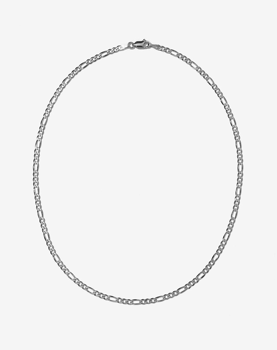 Figaro Fine Chain Necklace | Sterling Silver