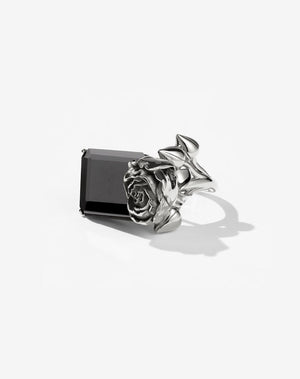 Rose Cocktail Ring Large | Sterling Silver