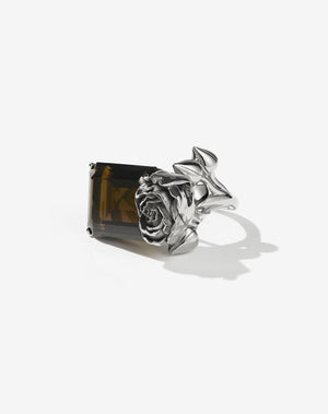Rose Cocktail Ring Large | Sterling Silver